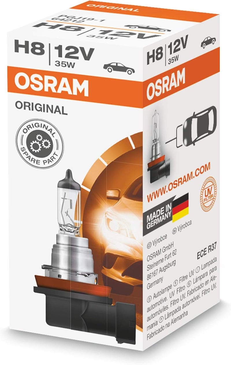 OSRAM H8 Original Line Halogen Car Bulb, 12V, 35W - Genuine Replacement for Headlights - Image 1